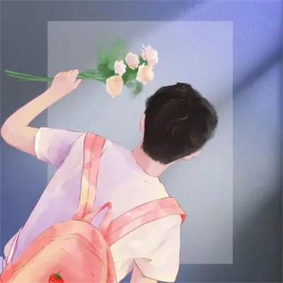 插画情头一对两张一左一右图片