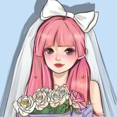 插画情头一对两张一左一右图片