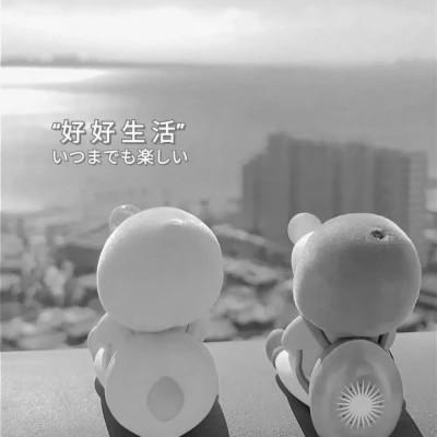 一人一半情侣头像动漫黑白图片