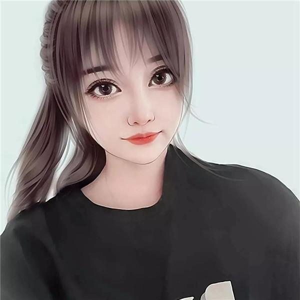 唯美精致女生动漫头像插画手绘