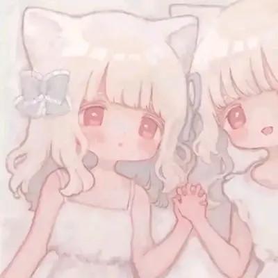 女生闺蜜头像一左一右动漫图片