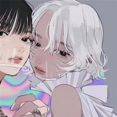 女生闺蜜头像一左一右动漫图片