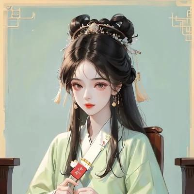 ai画古风美女人物头像图片