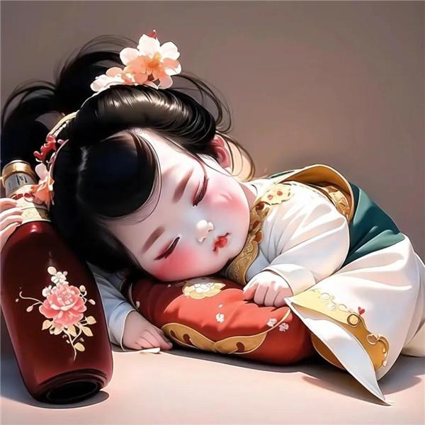 爱喝酒的小女孩可爱动漫头像图片