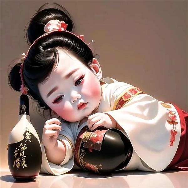 爱喝酒的小女孩可爱动漫头像图片