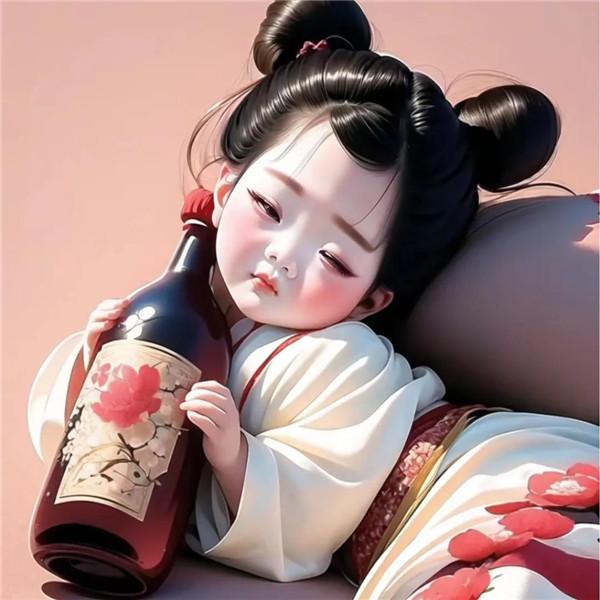 爱喝酒的小女孩可爱动漫头像图片