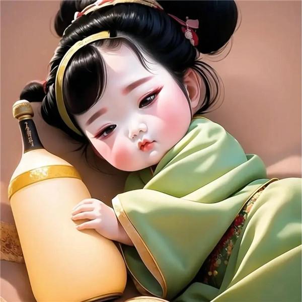 爱喝酒的小女孩可爱动漫头像图片