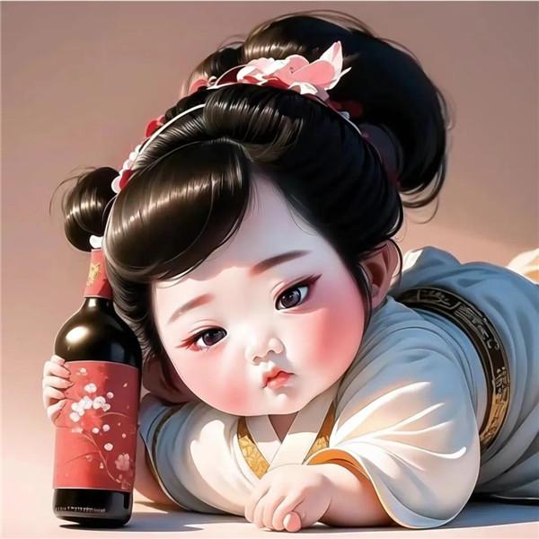 爱喝酒的小女孩可爱动漫头像图片