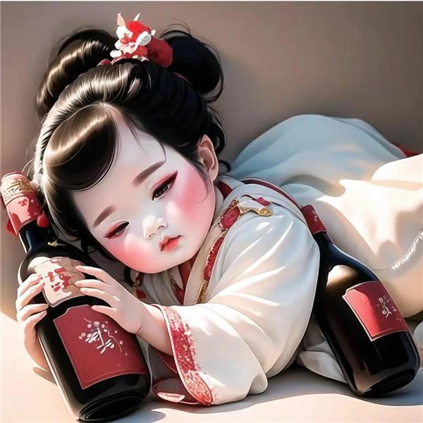 爱喝酒的小女孩可爱动漫头像图片