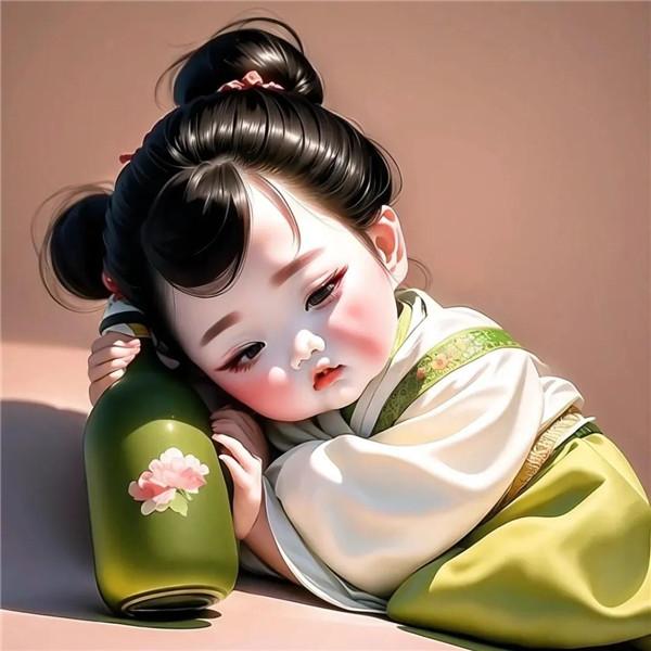 爱喝酒的小女孩可爱动漫头像图片