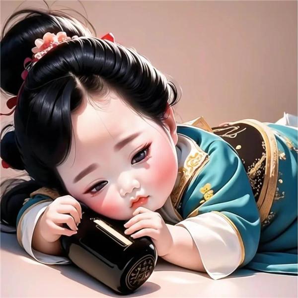 爱喝酒的小女孩可爱动漫头像图片