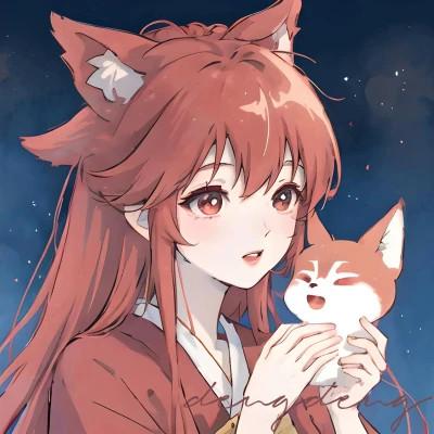 情头情侣双人一人一半动漫