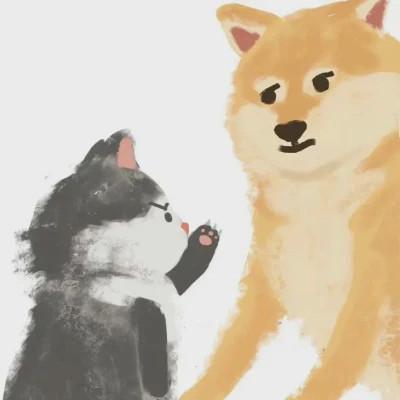 情头情侣双人一人一半动漫