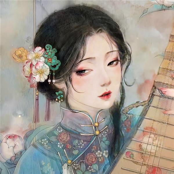 惊艳手绘古风插画女生头像图片