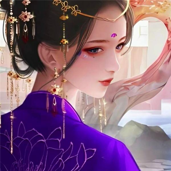 惊艳手绘古风插画女生头像图片