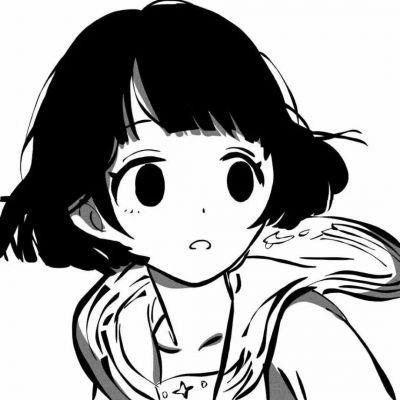 女头像ins风漫画黑白 高清超酷的高质量女生头像黑白动漫图片