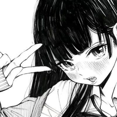 女头像ins风漫画黑白 高清超酷的高质量女生头像黑白动漫图片