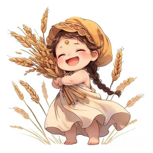 可爱小女孩丰收头像图片，让你感受收获的喜悦！