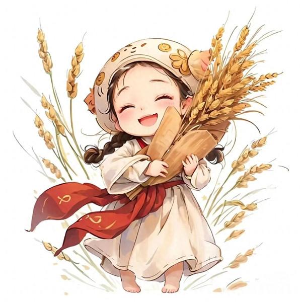 可爱小女孩丰收头像图片，让你感受收获的喜悦！