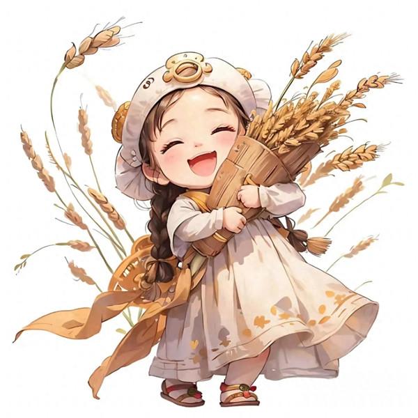 可爱小女孩丰收头像图片，让你感受收获的喜悦！
