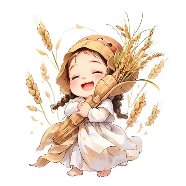可爱小女孩丰收头像图片，让你感受收获的喜悦！