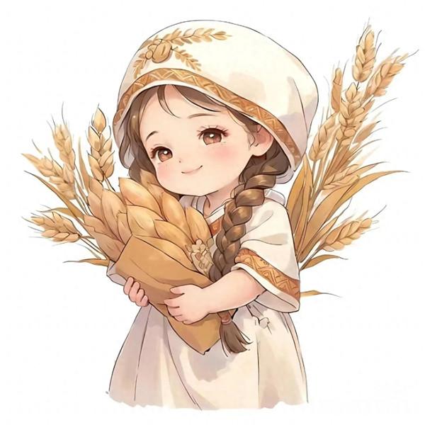 可爱小女孩丰收头像图片，让你感受收获的喜悦！