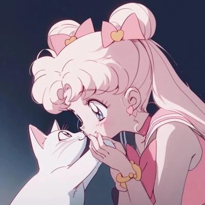 旧漫抱猫女头图片，抱猫女神