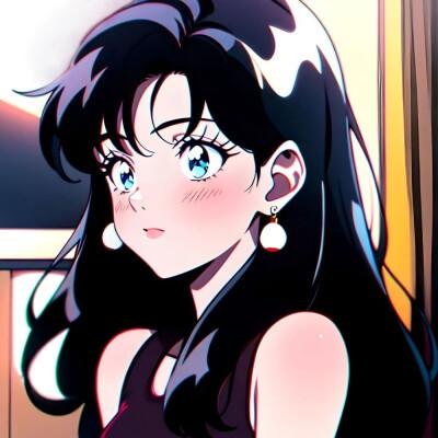 复古漫画风女生头像高清图片