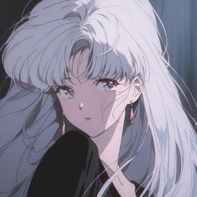 复古漫画风女生头像高清图片