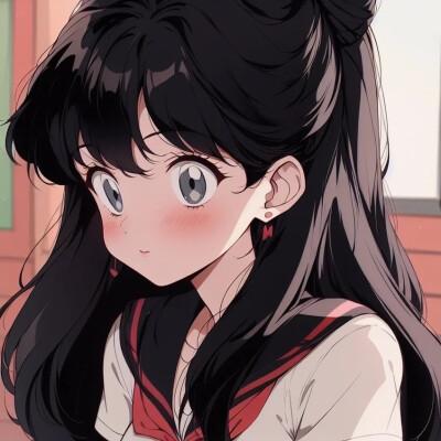 复古漫画风女生头像高清图片