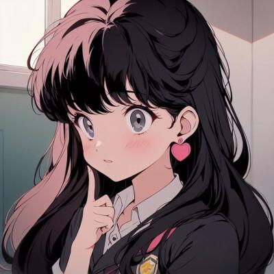 复古漫画风女生头像高清图片