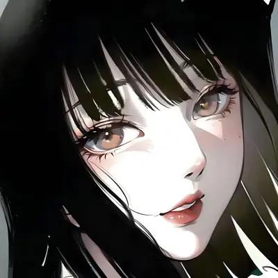复古漫画风女生头像高清图片