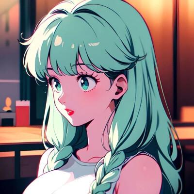复古漫画风女生头像高清图片