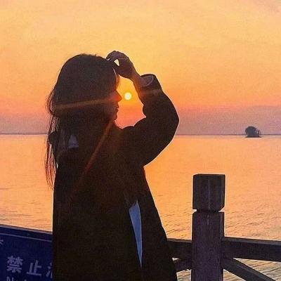 日落唯美女生头像,高清好看的黄昏温柔日落唯美女生头像图片