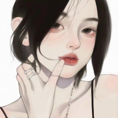 高级小众ins风手绘头像 高清好看的ins动漫女头手绘插画图片