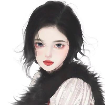 高级小众ins风手绘头像 高清好看的ins动漫女头手绘插画图片