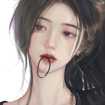 女生头像干净高冷插画 高清好看超美超有气质的手绘女生头像图片