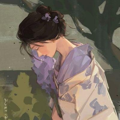 丧系手绘头像女,高清好看的暗黑丧系头像女动漫手绘图片