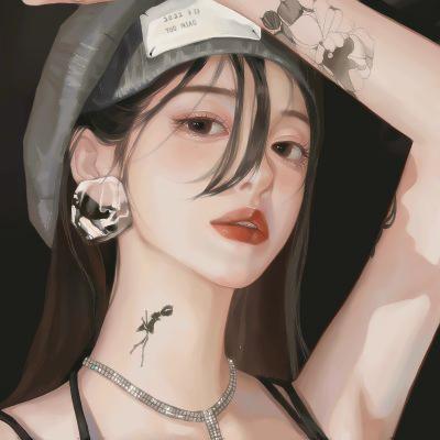 女生头像干净高冷插画 高清好看超美超有气质的手绘女生头像图片