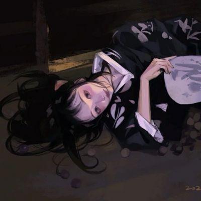 丧系手绘头像女,高清好看的暗黑丧系头像女动漫手绘图片