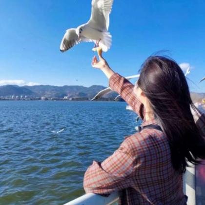 蓝色系温柔风女生头像真人背影简单气质图片