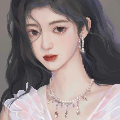 女生头像干净高冷插画 高清好看超美超有气质的手绘女生头像图片