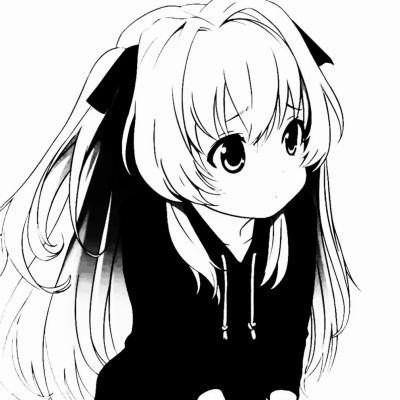 头像情侣好看黑白漫画版一对两张图片