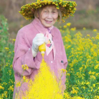 油菜花中潮流老太太微信头像图片大全