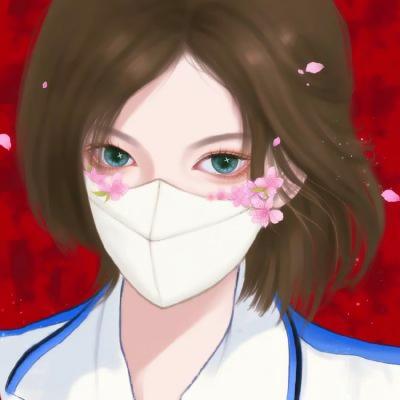 口罩花朵动漫女头像 高清最近比较火的鲜花戴口罩头像大全
