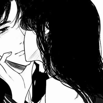 头像情侣好看黑白漫画版一对两张图片