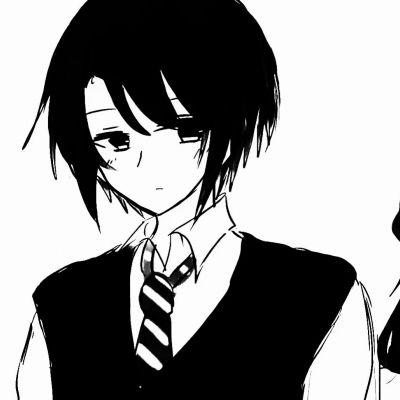 头像情侣好看黑白漫画版一对两张图片