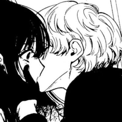 头像情侣好看黑白漫画版一对两张图片