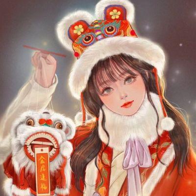 新年抖音头像女生动漫卡通高清图片