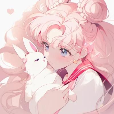 抱兔子的动漫女头